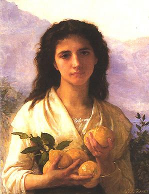 Adolphe Bouguereau Girl Holding Lemons oil painting picture